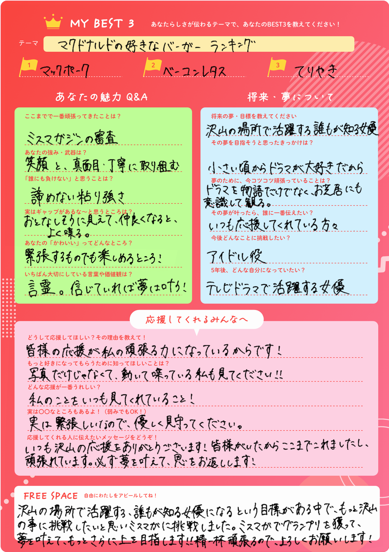林春花 プロフィール帳 2
