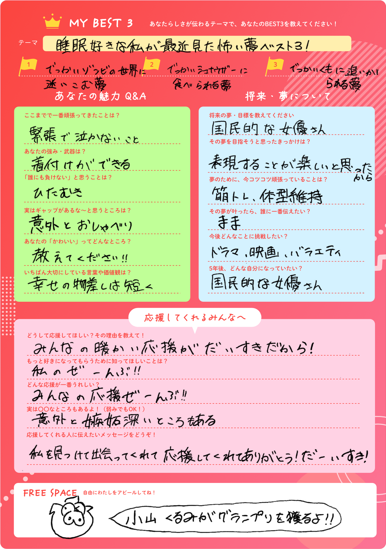 小山くるみ プロフィール帳 2